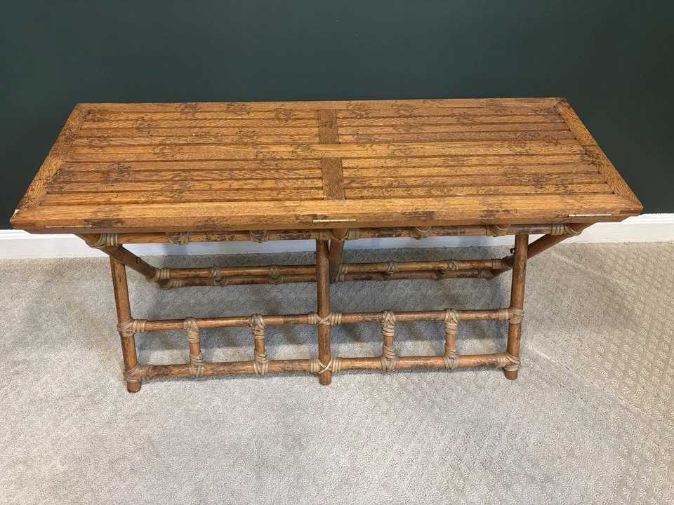 Vintage McGuire Oak Folding Table - Image 3 of 4