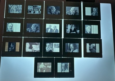 17 photo slides of famous people Einstein, Kennedy, Truman (12E)