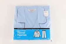 Deadstock Vtg 70s 80s Streetwear Mens Medium 2 Piece Flannel Pajamas PJs Blue