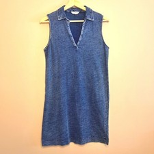 Jane and Delancey Denim look V Neck Sleeveless Shirt Dress Women's Size S