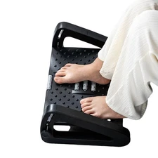 Ergonomic Under Desk Footrest with Adjustable Height, Foot Massage Roller, Stool