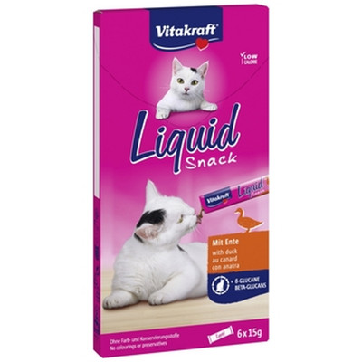 4008239235206 Vitakraft Cat Liquid Snack kaczka i B-glukan 6x15g 