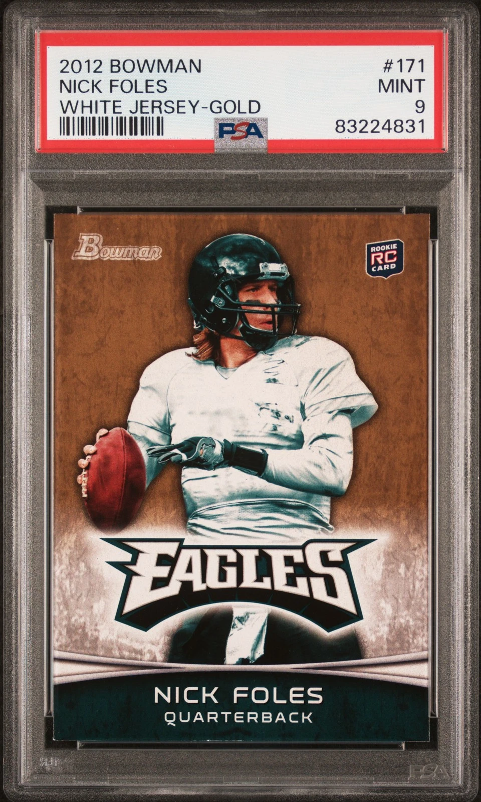 Nick Foles Bowman #171 White Jersey-Gold