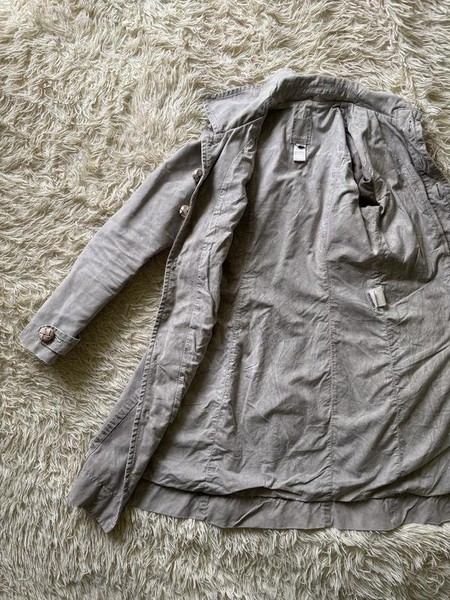 Women Diesel Trench Coat Grey Denim 34 / XS / 42