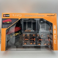 Burago MCLAREN 1:43 Formula Pit Lane Set Lando Norris F1 Cars New In Box