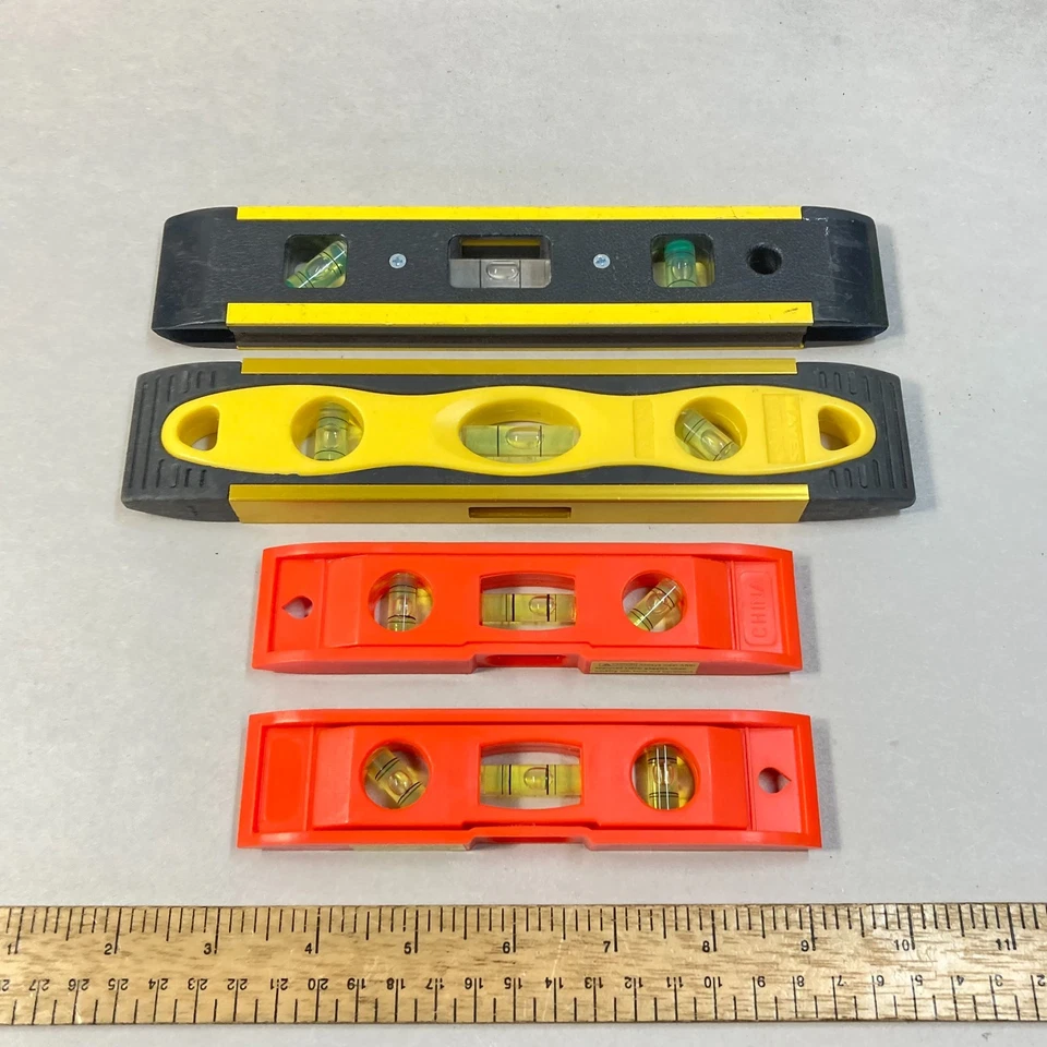 Torpedo level Lot 4 Pc Spirit Levels 9" w/ 2 Mayes - Image 4 of 4