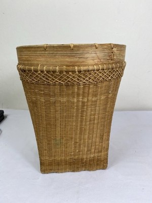Hand Woven Planter / Basket Vintage Tight Weave SE Asia Reeds