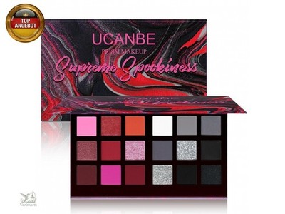 UCANBE Halloween Gothic Lidschatten Palette Rot Schwarz 18 Farben | Smoky