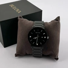 Bulova Men's Futuro Modern Black Quartz Calendar Watch 42 MM 98D144