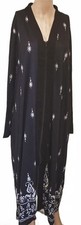 Ekouer Women's Black White Printed Long Dress Zipper Plus Size XXXL