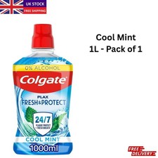 Image of Colgate Plax Mouthwash Cool & Soft Mint Alcohol Free 500ml 1L Fresh Breath Care