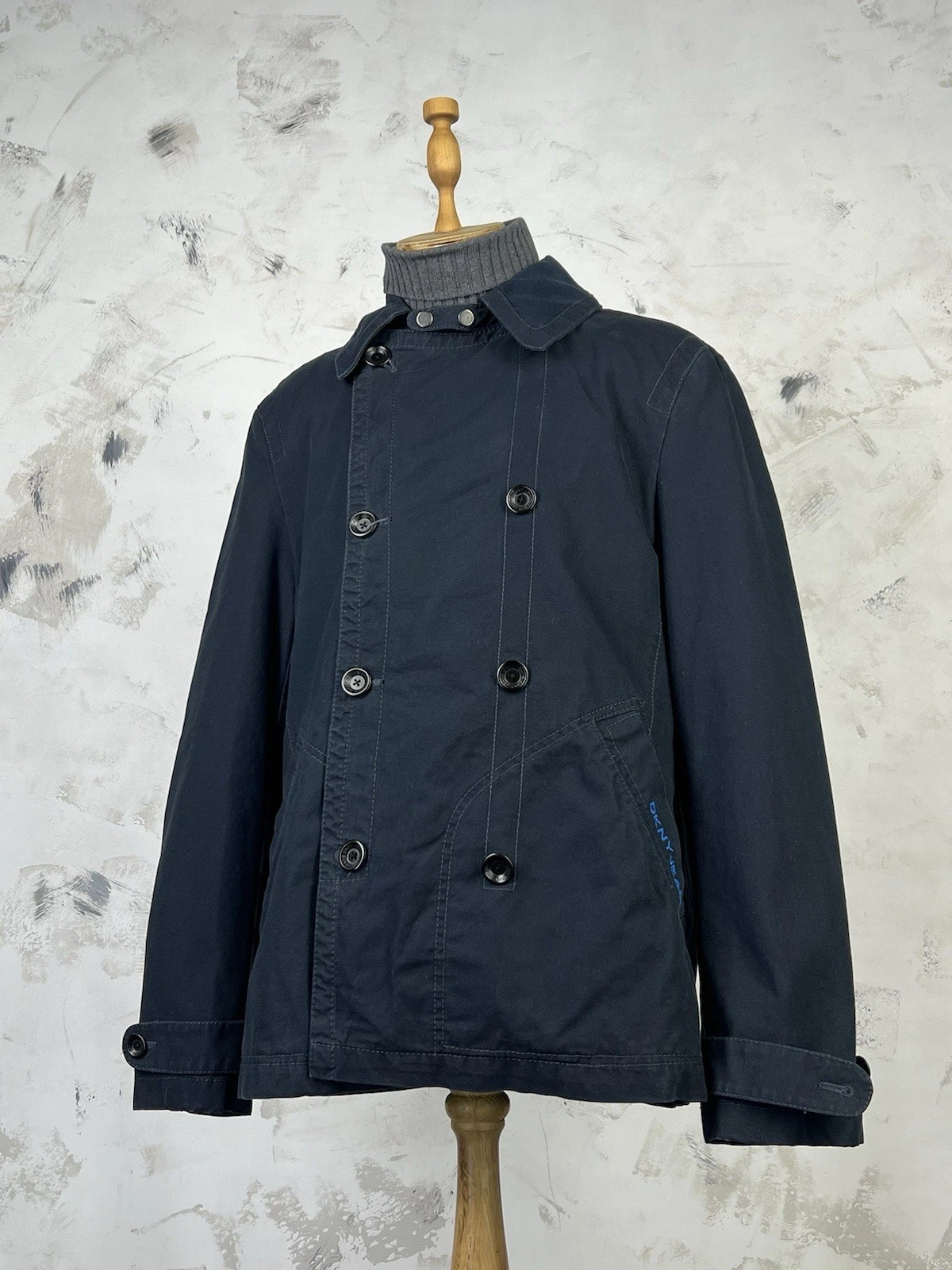 DKNY Jeans Double Breasted Coat Jacket Size M - L