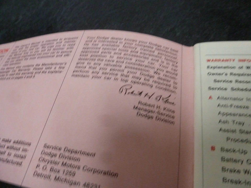 1967 Dodge Charger 426 Hemi Coupe Owner Operator Manual User Guide Set ORIGINAL Foto 2 de 4