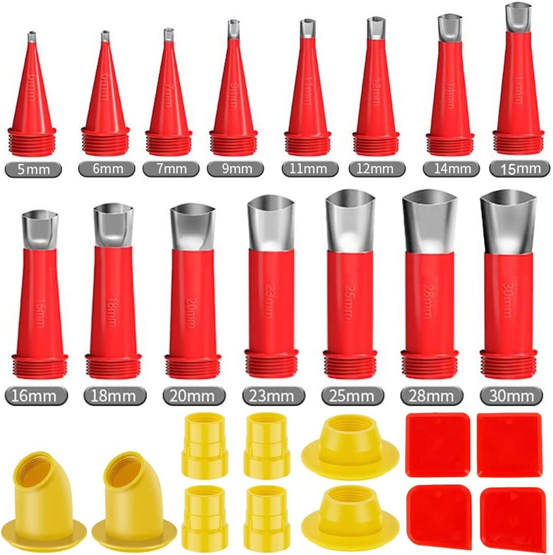 27pcs Caulking Finisher Kit Reusable Caulking Nozzle Coating 15 Caulking Nozzle