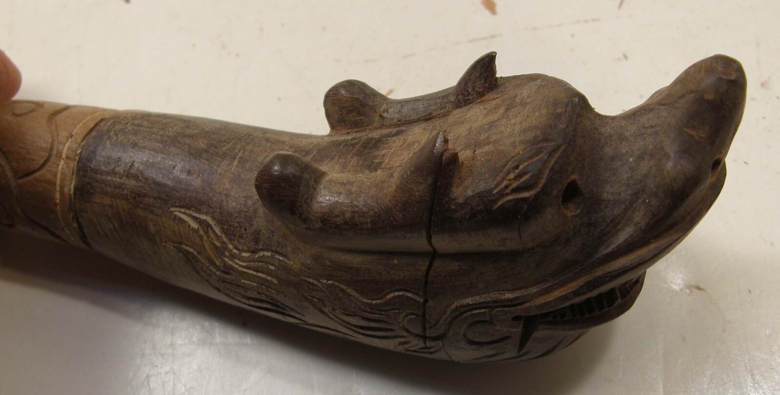 VINTAGE VIETNAM WAR SHORT TIMER SWAGGER STICK HAND CARVED WOODEN ASIAN DRAGON eBay