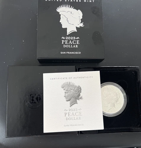 2023 S US MINT PROOF PEACE DOLLAR WITH MINT BOX AND COA $70 SILVER MELT VALUE