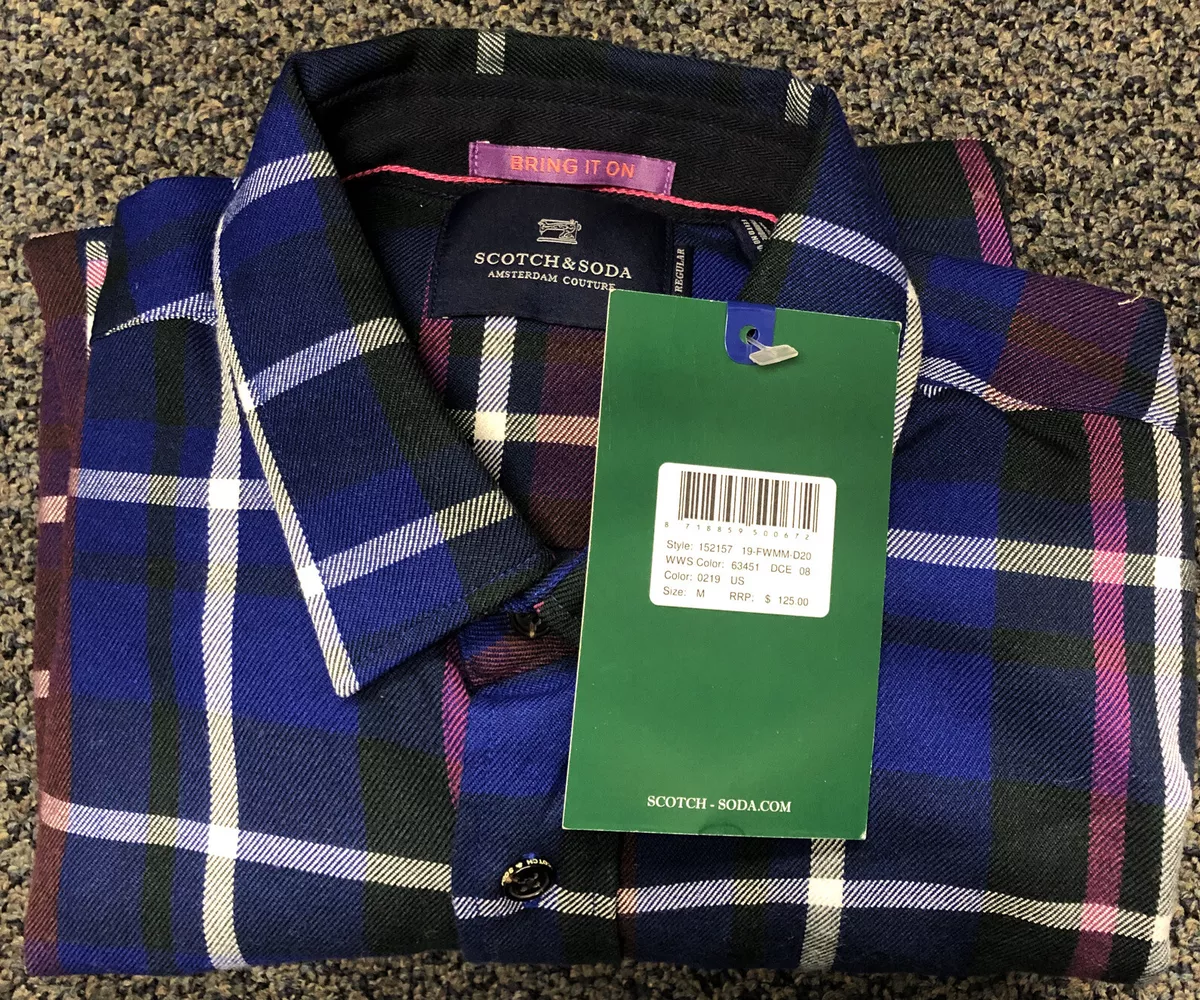 Scotch & Soda COMBO C Regular Fit Check Shirt, US Medium $125