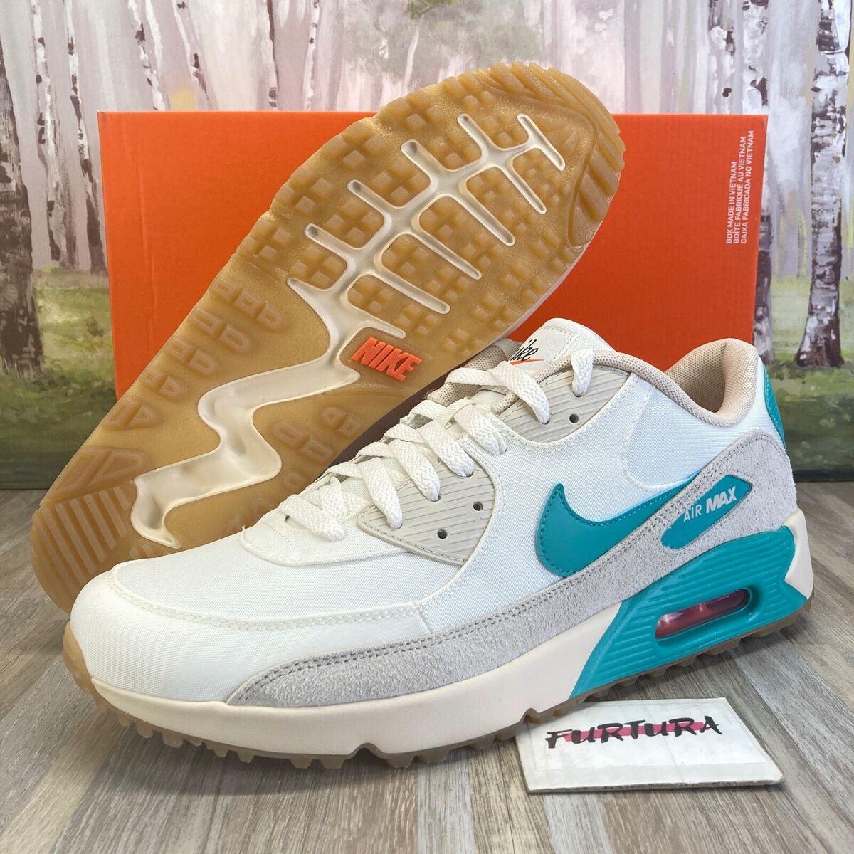 Nike Air Max 90 Golf NRG M22 Teal White DO6492-141 Men's Size 10