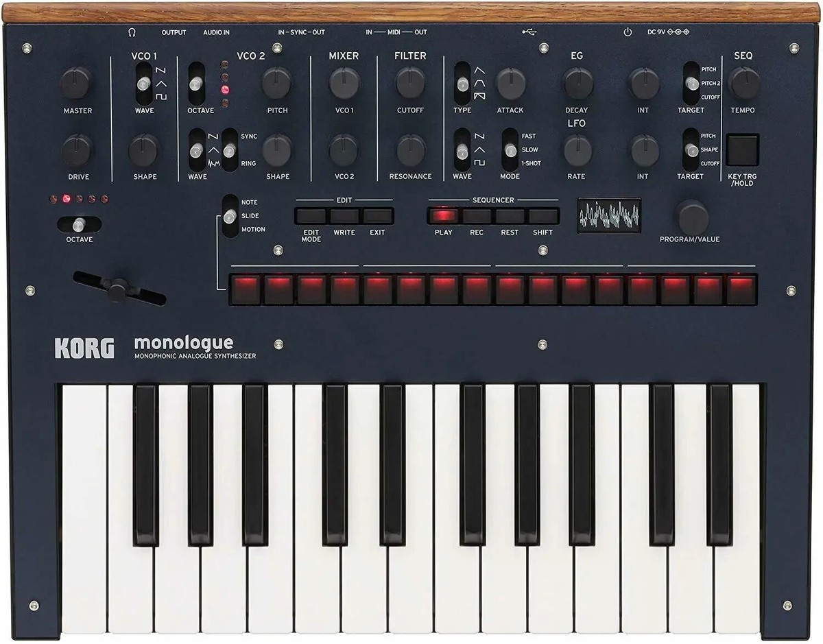 Korg Monologue-BL Monophonic Analog Synthesizer, Dark Blue, 25-Key