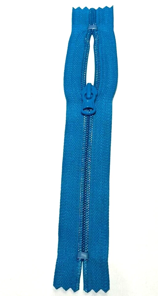 New YKK Nylon Coil Zippers Color Blue 028 *** Pack Of 100  Length 8.0 inch - Image 4 of 4