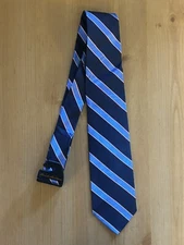 Brooks Brothers Blue, Red & White Striped Tie 100% Silk Men's Necktie 58''