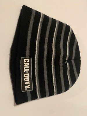 ''Call Of Duty'' Boys Beanie Activision Black/Gray Stripe