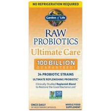 Garden of Life Raw Probiotics 100 Billion Ultimate Care Shelf-Stable 30 Capsules