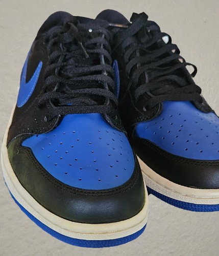 Men Size 12 - Air Jordan 1 Retro Low OG Black Varsity Royal Sail - Picture 3 of 5
