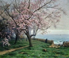 SPRING IN CRIMEA UKRAINE 1904 PAINTING BY IOSIF EVSTAFEVICH KRACHKOVSKY REPRO