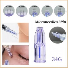 Crystal Microneedles 34G Three Needles Tip for Anti Aging Eyes Neck Skin Care