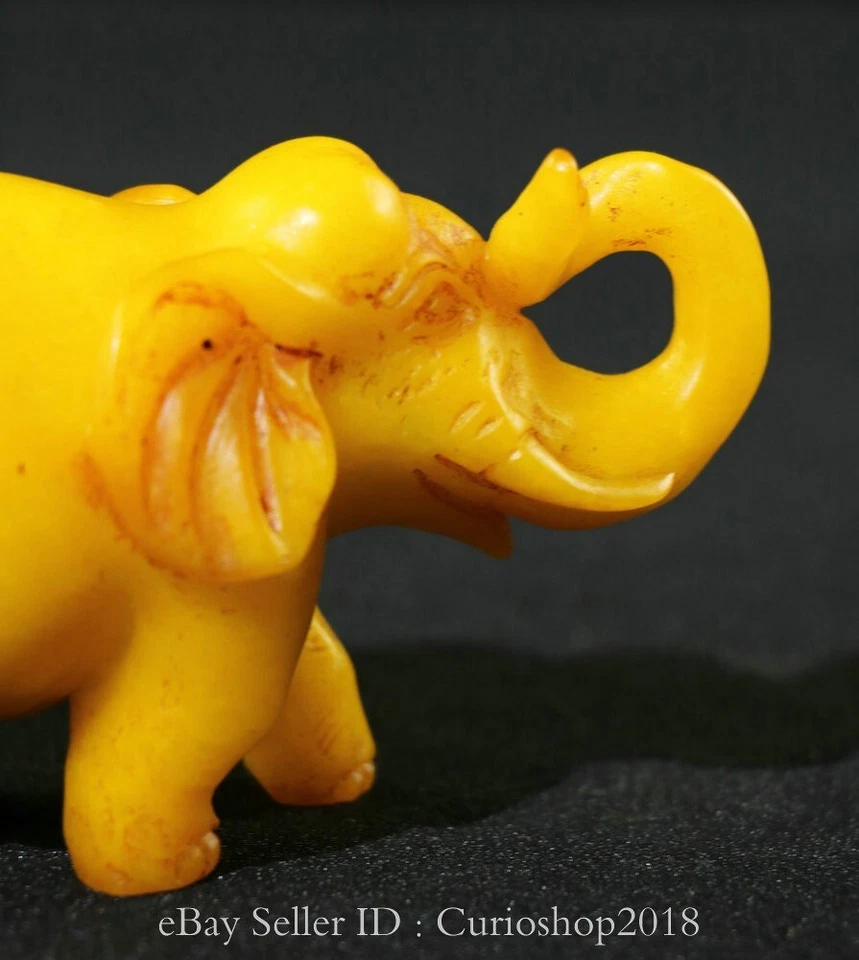 4.4" Old Chinese Tianhuang Shoushan Stone Fengshui Elephant Animal Sculpture - Image 2 of 4