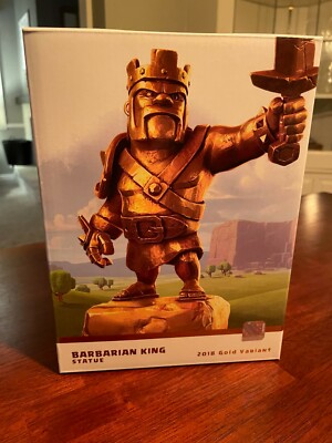 SUPERCELL Clash of Clans Barbarian King 2018 Gold Statue *Limited Edition*