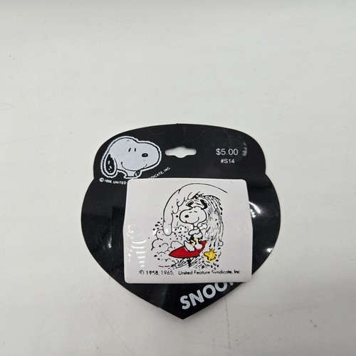 Vtg Snoopy & Woodstock Surfer Surfing Plastic Hair Barrette Peanuts Surfing NOS