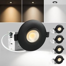 Black 4 Packs 3 Inch Led Recessed Light 10w3 Colors Adjustable 3000k/4000k/5000k