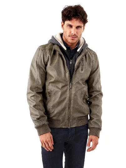 Guess giacca top in pelle
