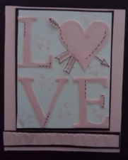 LETTERS OF LOVE w/ HEART brand new style/ sample embossing folder + Stampin Up