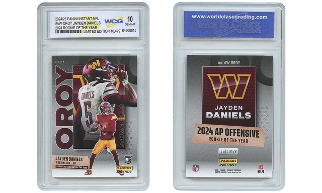 2024 Panini JAYDEN DANIELS NFL Rookie ROY RC Washington Card #AWOROY GEM-MINT 10