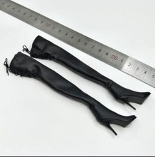 1/6 Scale Female Black Over Knee Boots For 12" PHICEN Hot Toys Figure Body