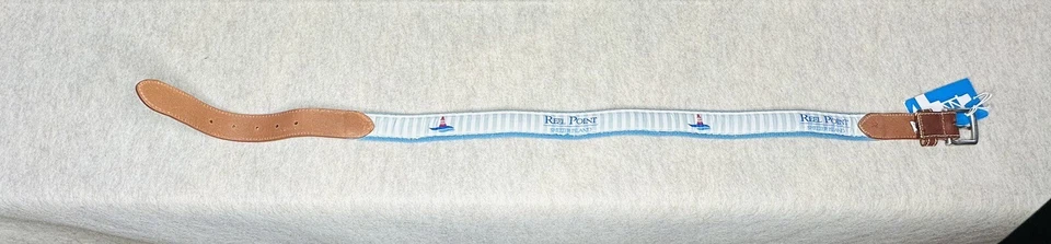 REEL POINT SHELTER ISLAND Oak Hill Country Club Member Belt Turq 32 Nwt Rare! - Изображение 4 из 4