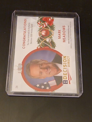 RAREST 2020 DECISION ~ Mark Meadows HOLIDAY CARD #12 ~ 1/1 MASTERPIECE - Picture 2 of 7