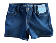 Cat Jack Girl's Size M 8 Mid rise Adjustable Waist Dark Wash Jean Shorts NWT