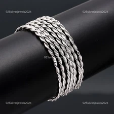 Sterling Silver Boho Mother Unique Engagement Valentine Gift Artisan New Bangle