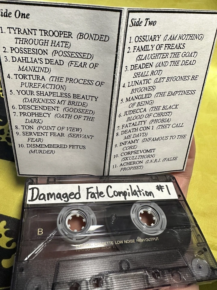 ПОВРЕЖДЕННАЯ СУДЬБА #1 ДЕМО ЧЕРНАЯ DEATH GRIND МЕТАЛЛИЧЕСКАЯ КАССЕТА РАСЧЛЕНЕННЫЙ ПЛОД МЕРТВЫЙ + - Изображение 2 из 4
