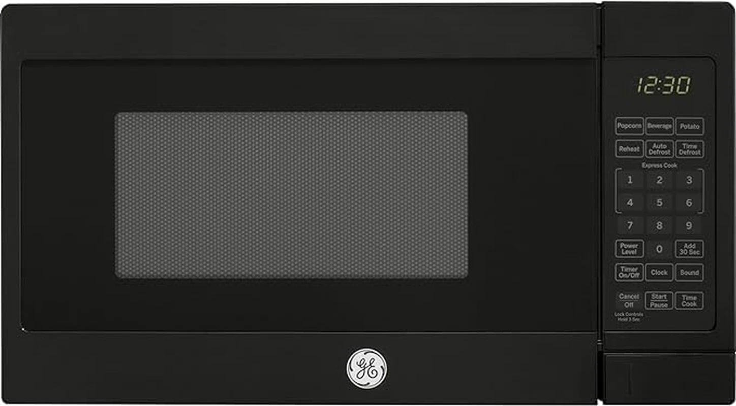Compact 700W Microwave Oven with 6 Auto Settings & Child-Lock, Black