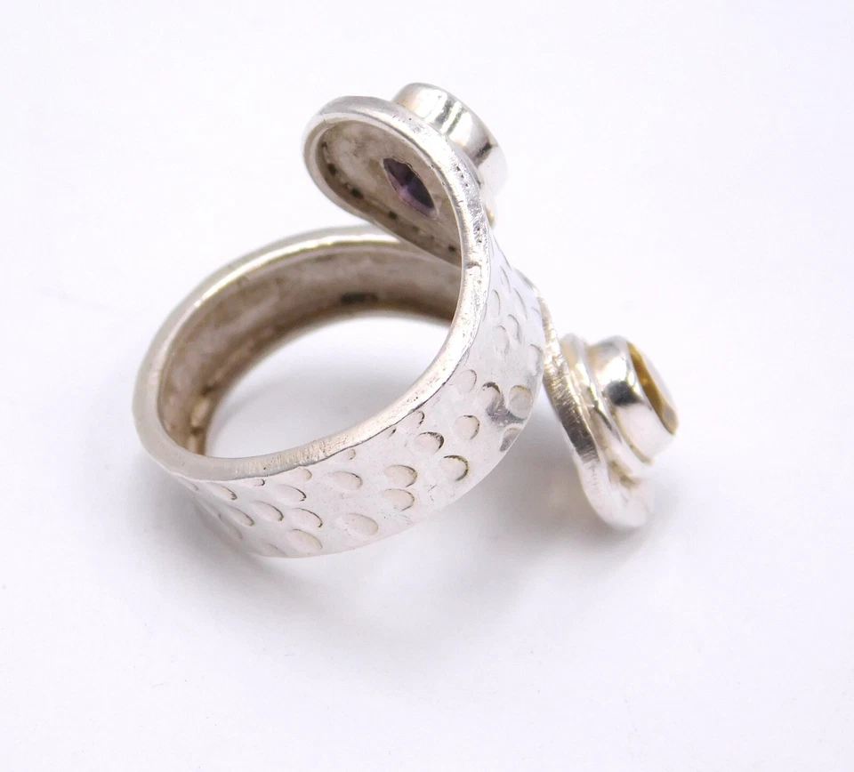 5.4 GM 925 Argento Sterling Naturale Multi Taglio Gemma Mano Misura Anello 6.5 " - Immagine 3 di 4