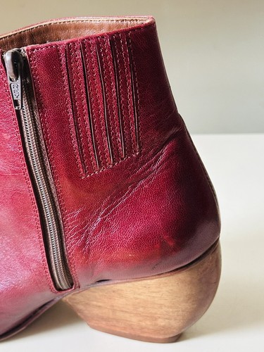 Rachel Comey Petra Burgundy Leather Ankle Boots Booties size 38 / US 8 - Picture 7 of 13