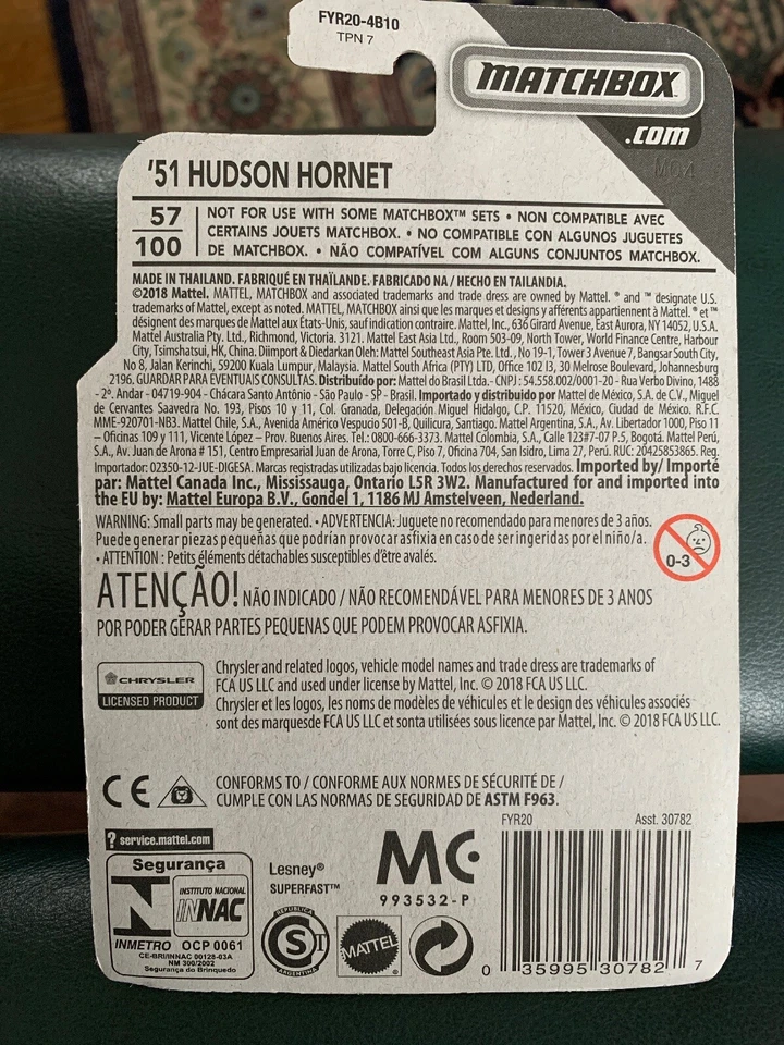 2019 Matchbox #57 1951 Hudson Hornet Blue County Police Car MBX Rescue - Image 3 of 3