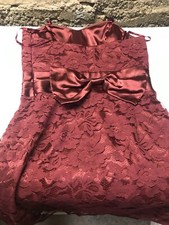 Miss Sixty M60 Red Wine/Maroon Strapless Party Holiday Cocktail Dress Sz 6 Lace