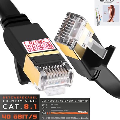 Zozion - High Quality Cat 8 Ethernet Cable Professional komp. für Mac Book Xbox
