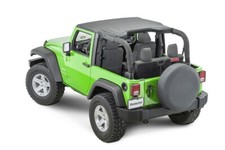 Mastertop Vinyl Bimini Top For 2007-2018 Jeep Wrangler Jk 2 Door Black Diamond